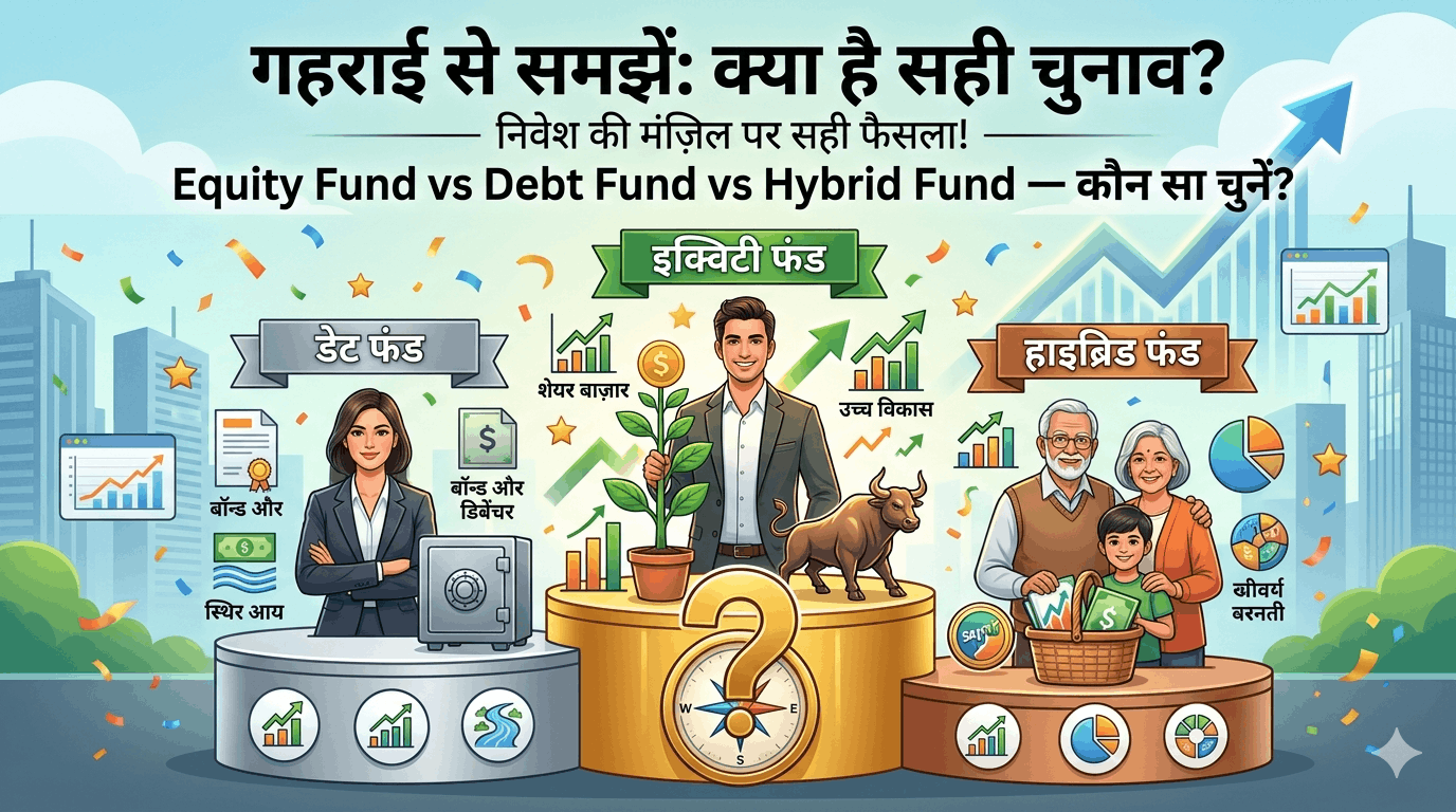 Equity vs Debt vs Hybrid Fund — कौन सा चुनें?