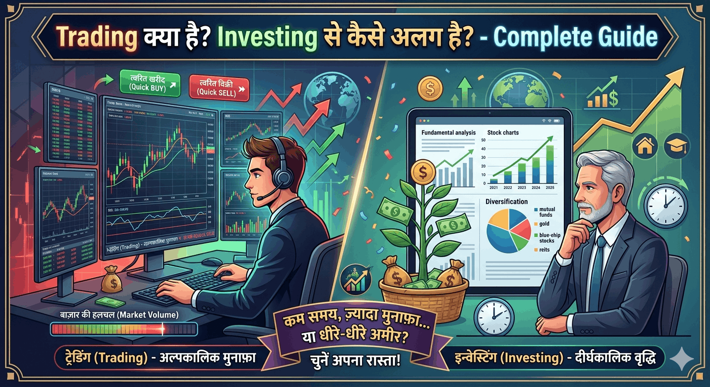 Trading क्या है? Investing से कैसे अलग है? Complete Guide