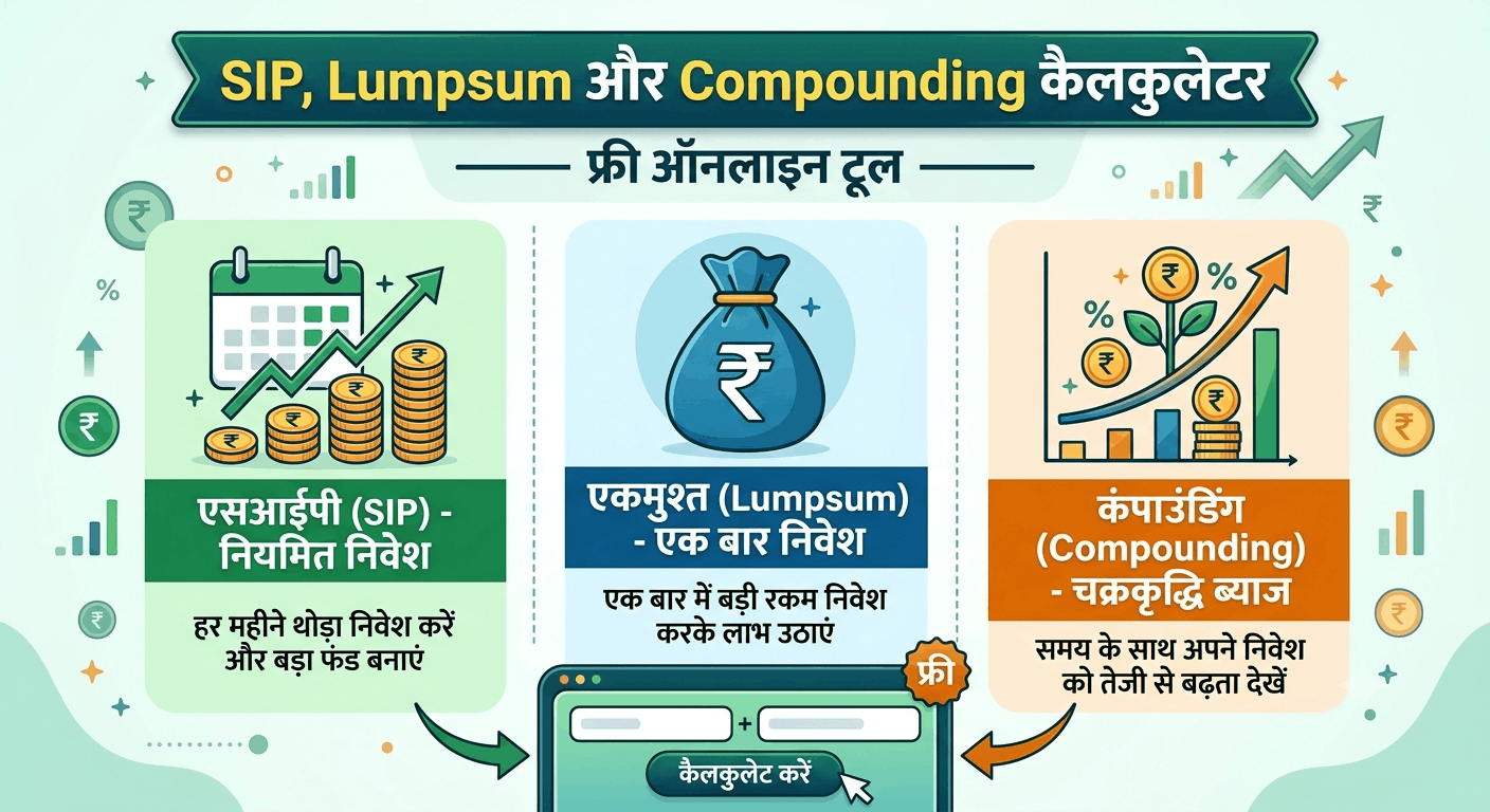 SIP, Lumpsum aur Compounding calculator screenshot — Hindi investment tool